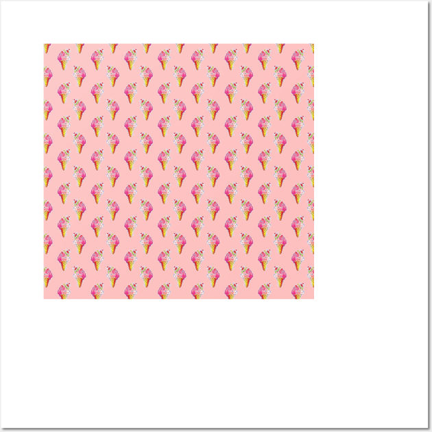 Pink Icecream Turtle Pattern Wall Art by saradaboru